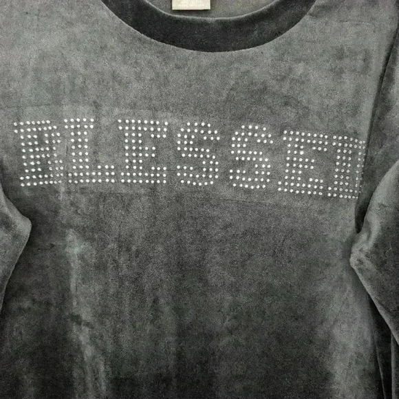 LARK + GREY maternity size medium Black Velour long sleeve cozy soft top - Picture 3 of 5